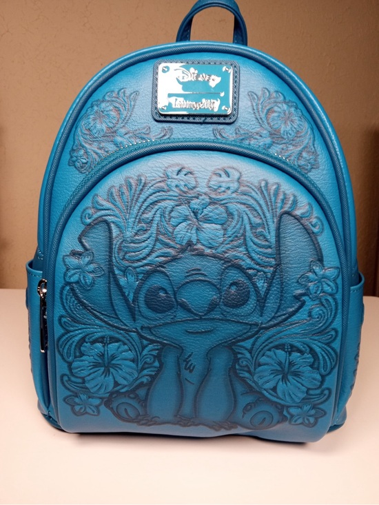 Loungefly Handbags - Loungefly Disney Stitch Hibiscus Blue Embossed Mini Backpack